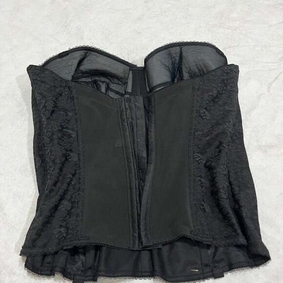 Dominique Lace Longline Bustier Black Firm Shaping Corset Top 38F - Picture 5 of 16